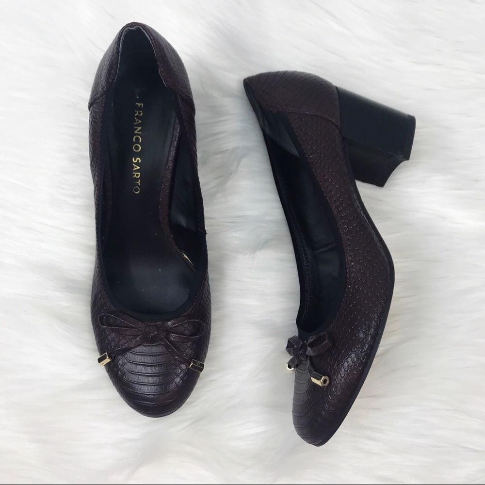 Franco Sarto Red scale block heel